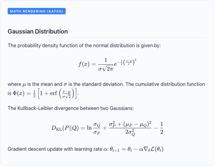Math rendering
